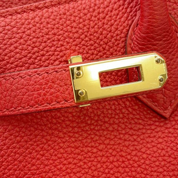 エルメス バーキン25 ルージュクー/ゴールド金具 トゴ C刻印 HERMES Birkin ハンドバッグ