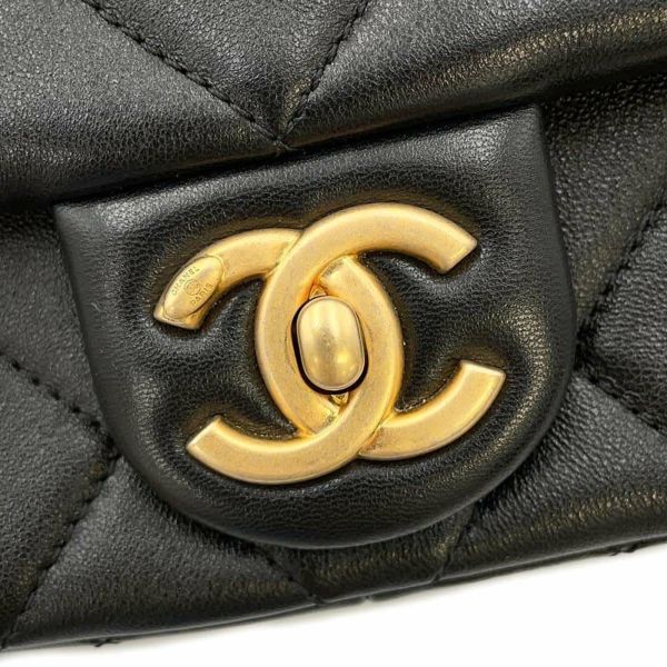 シャネル チェーンショルダーバッグ ココマーク マトラッセ パールボール ラムスキン AS4861 CHANEL 黒