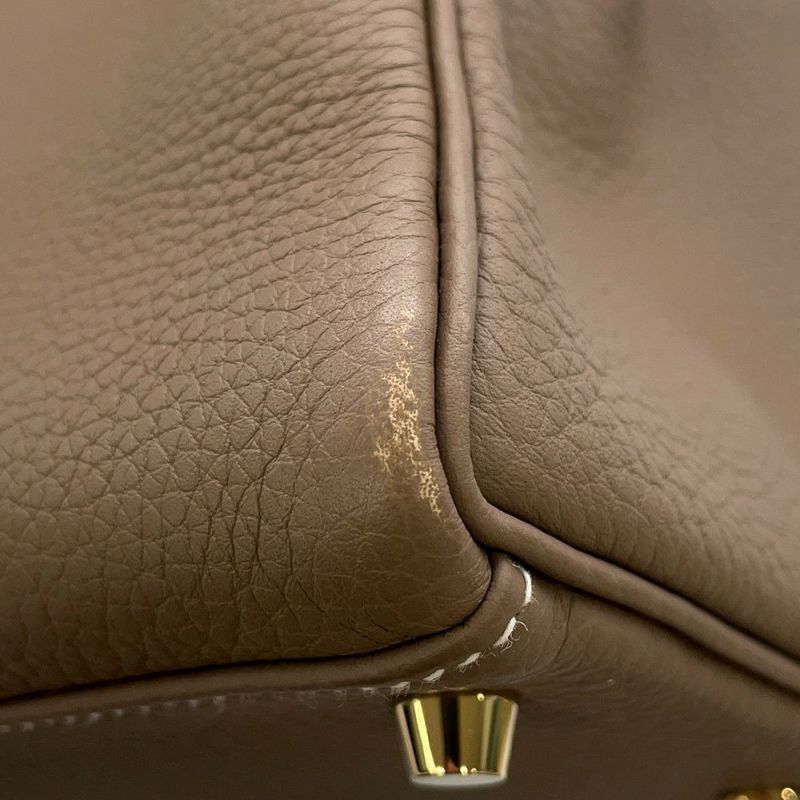 エルメス ハンドバッグ ケリー28 内縫い エトゥープ/ゴールド金具 トゴ B刻印 2wayショルダー