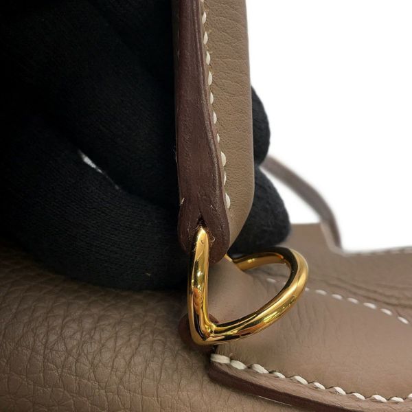 エルメス ハンドバッグ ケリー28 内縫い エトゥープ/ゴールド金具 トゴ B刻印 2wayショルダー