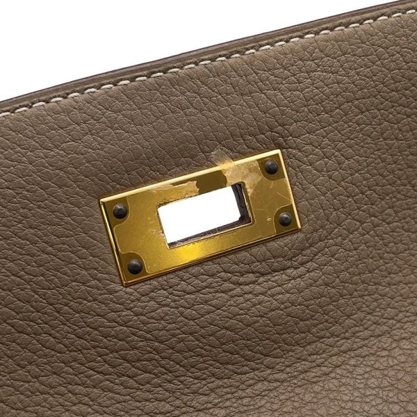 エルメス ハンドバッグ ケリー28 内縫い エトゥープ/ゴールド金具 トゴ B刻印 2wayショルダー