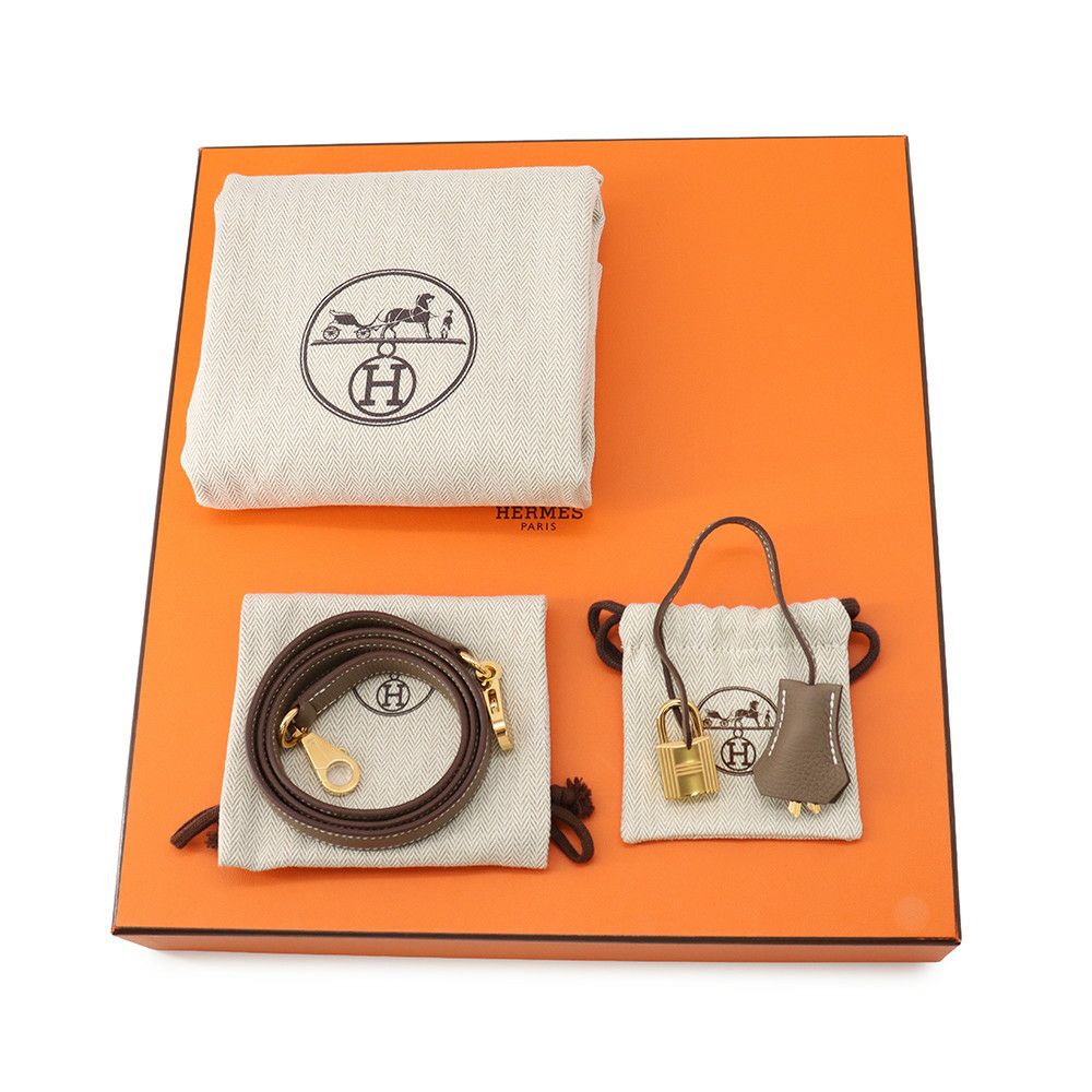 エルメス ハンドバッグ ケリー28 内縫い エトゥープ/ゴールド金具 トゴ B刻印 2wayショルダー