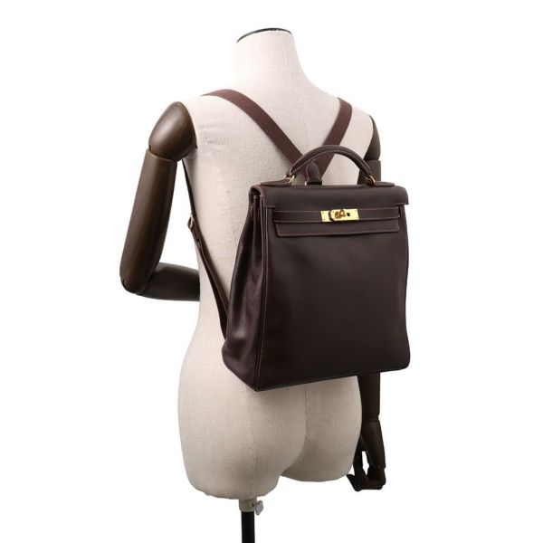 エルメス リュック ケリーアドGM ハバナ/ゴールド金具 ヴォーガリバー □D刻印 HERMES バッグ