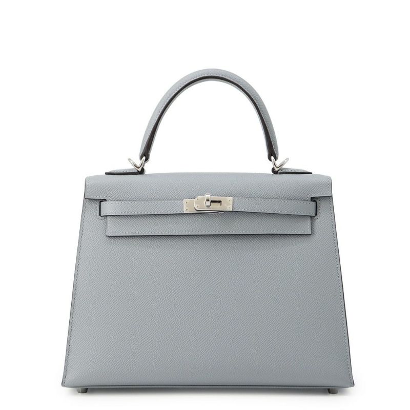 エルメス ハンドバッグ ケリー25 外縫い グリパンタン/シルバー金具 エプソン K刻印 2wayショルダー