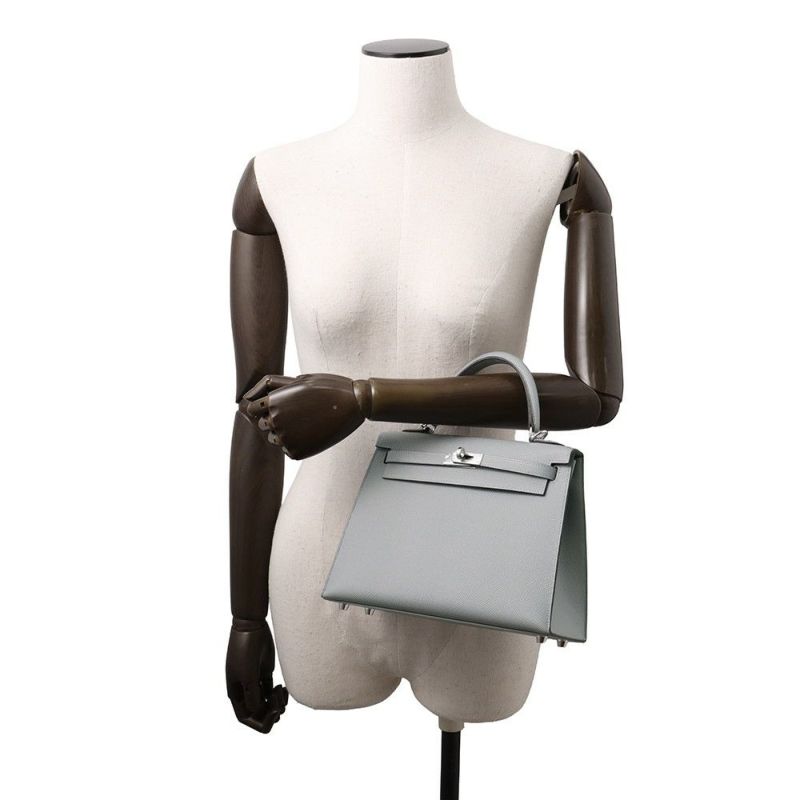 エルメス ハンドバッグ ケリー25 外縫い グリパンタン/シルバー金具 エプソン K刻印 2wayショルダー