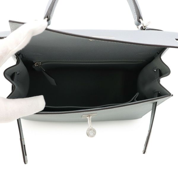 エルメス ハンドバッグ ケリー25 外縫い グリパンタン/シルバー金具 エプソン K刻印 2wayショルダー