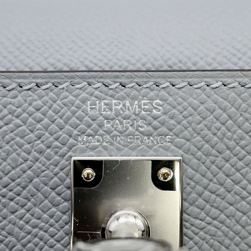 エルメス ハンドバッグ ケリー25 外縫い グリパンタン/シルバー金具 エプソン K刻印 2wayショルダー