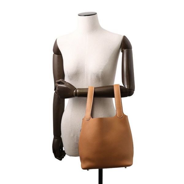 エルメス ハンドバッグ ピコタンロックMM ゴールド/シルバー金具 トリヨンクレマンス K刻印