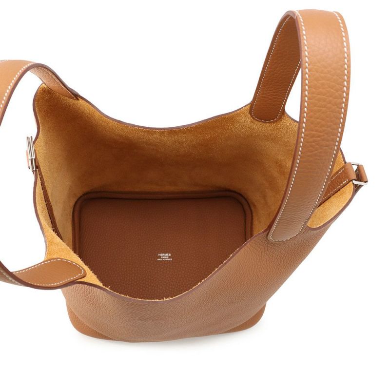 エルメス ハンドバッグ ピコタンロックMM ゴールド/シルバー金具 トリヨンクレマンス K刻印