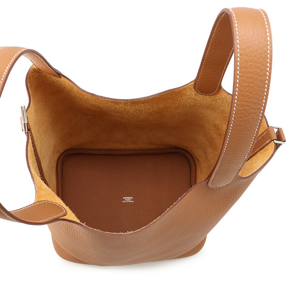 エルメス ハンドバッグ ピコタンロックMM ゴールド/シルバー金具 トリヨンクレマンス K刻印