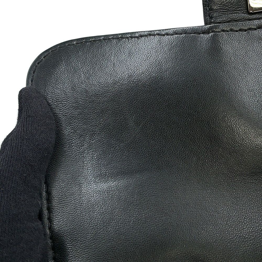 シャネル チェーンショルダーバッグ マトラッセ ココマーク マチポケット アコーディオン ラムスキン CHANEL 黒