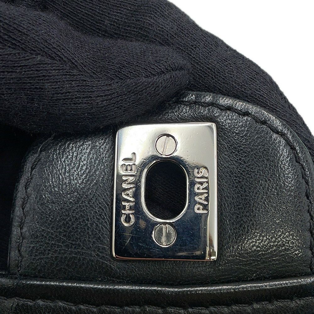シャネル チェーンショルダーバッグ マトラッセ ココマーク マチポケット アコーディオン ラムスキン CHANEL 黒