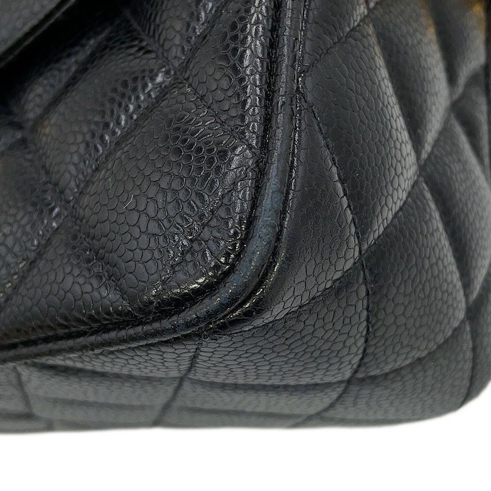 シャネル チェーンショルダーバッグ マトラッセ ココマーク キャビアスキン CHANEL 黒