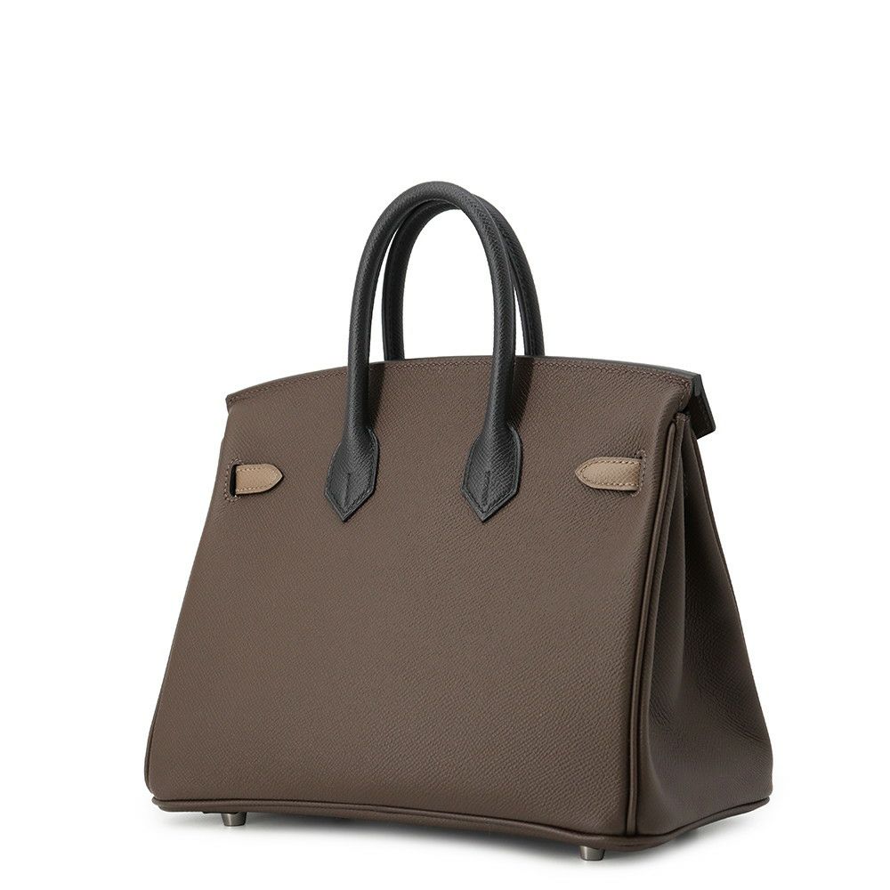 エルメス バーキン25 トリコロール エコルセ/ブラック/エトゥープ/シルバー金具 エプソン W刻印 HERMES Birkin ハンドバッグ