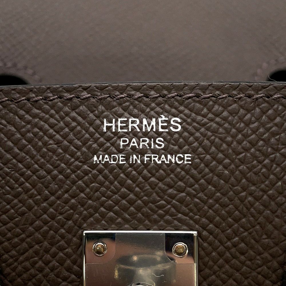 エルメス バーキン25 トリコロール エコルセ/ブラック/エトゥープ/シルバー金具 エプソン W刻印 HERMES Birkin ハンドバッグ