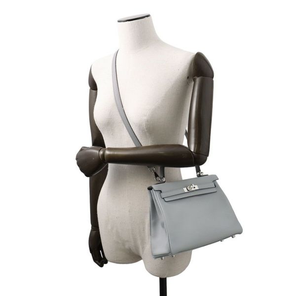 エルメス ハンドバッグ ケリー25 内縫い グリパンタン/シルバー金具 スイフト K刻印 2wayショルダー