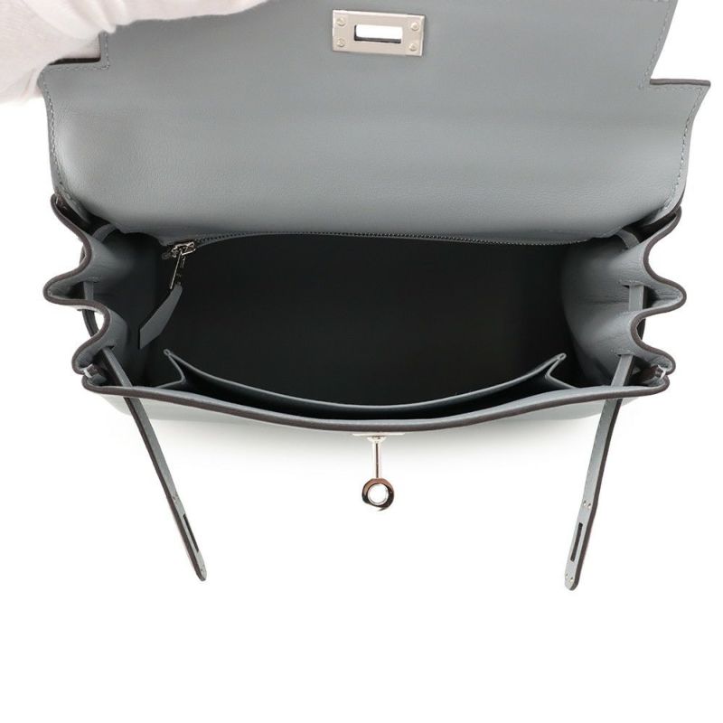 エルメス ハンドバッグ ケリー25 内縫い グリパンタン/シルバー金具 スイフト K刻印 2wayショルダー