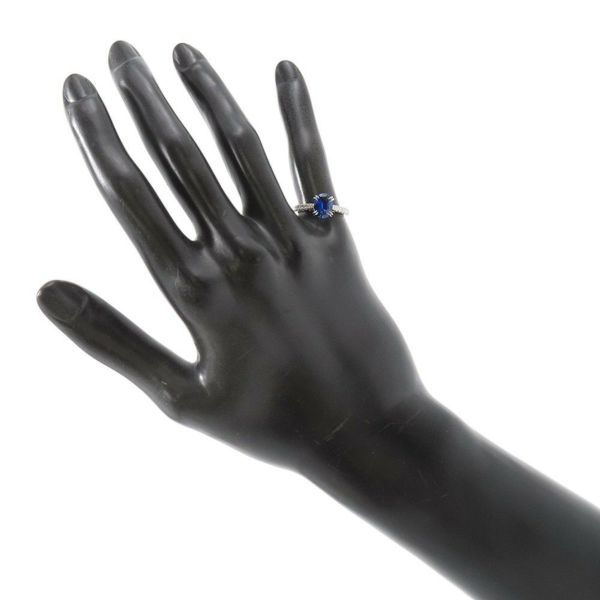 ハリーウィンストン リング オーバルシェイプ リング ダイヤ/サファイア 1.23ct Pt950プラチナ サイズ約7号 鑑別書付き RGSPOV010BRL