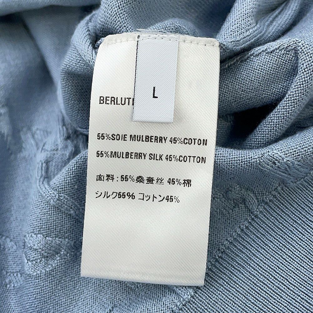 ベルルッティ セーター ダイアゴナル スクリット セーター シルク コットン メンズサイズL Berluti トップス