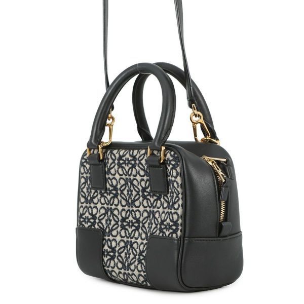 ロエベ ハンドバッグ アマソナ16 スクエア アナグラム キャンバス A039N21X03 2way 黒