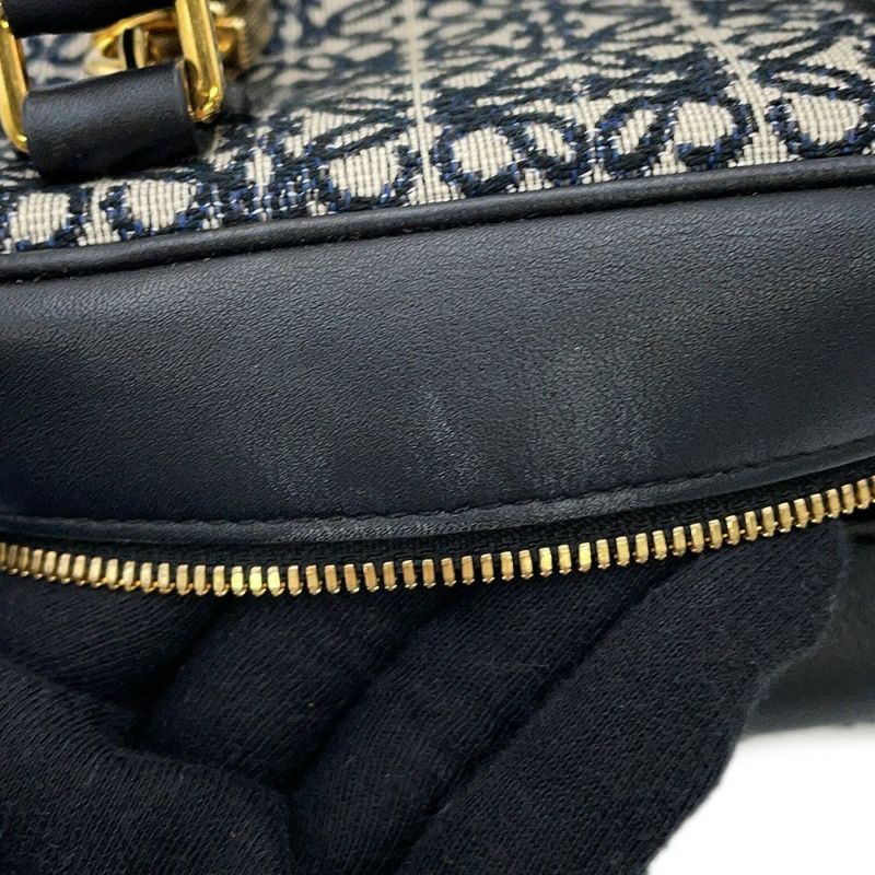 ロエベ ハンドバッグ アマソナ16 スクエア アナグラム キャンバス A039N21X03 2way 黒