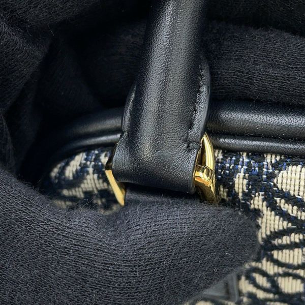 ロエベ ハンドバッグ アマソナ16 スクエア アナグラム キャンバス A039N21X03 2way 黒