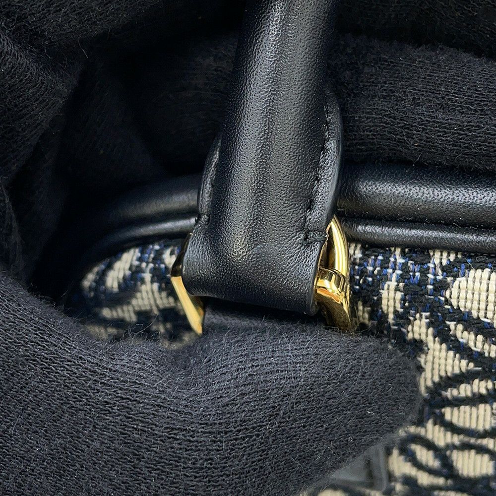 ロエベ ハンドバッグ アマソナ16 スクエア アナグラム キャンバス A039N21X03 2way 黒