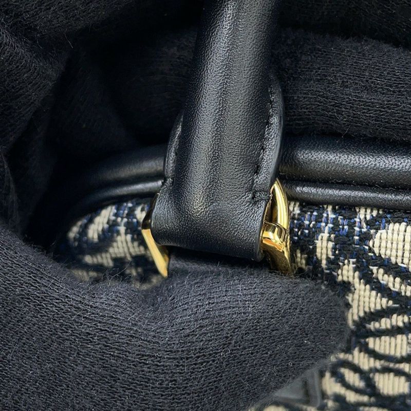 ロエベ ハンドバッグ アマソナ16 スクエア アナグラム キャンバス A039N21X03 2way 黒