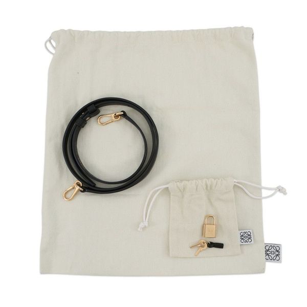 ロエベ ハンドバッグ アマソナ16 スクエア アナグラム キャンバス A039N21X03 2way 黒