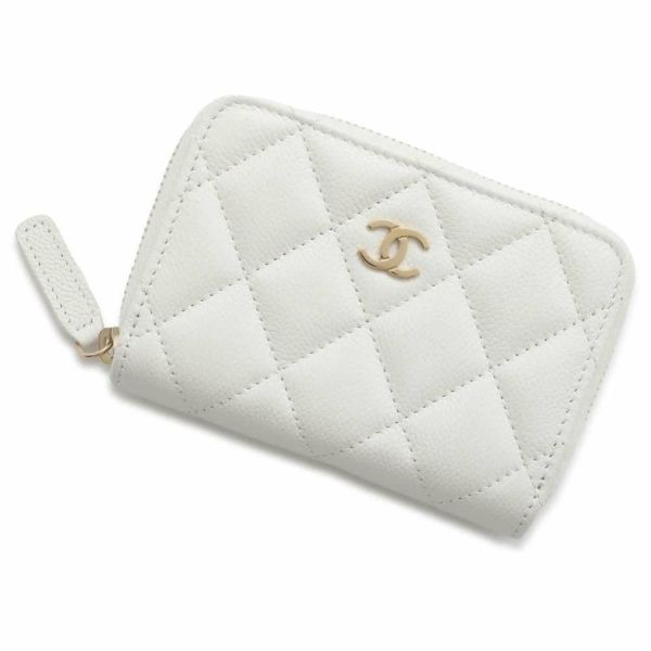 シャネル コインケース クラシック ジップコインパース マトラッセ ココマーク キャビアスキン AP0216 CHANEL 財布 白 安心保証 |  中古・新品ブランド販売ギャラリーレア公式通販