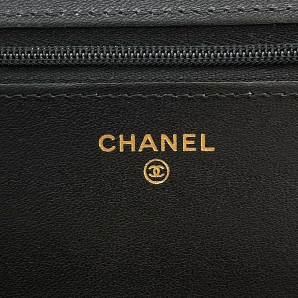 シャネル チェーンウォレット クラシック マトラッセ ココマーク ラムスキン AP0250 CHANEL 財布 ブラック 黒