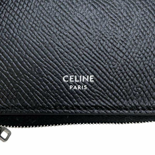 セリーヌ 二つ折り財布 ジップド バイ フォールド ウォレット 10J613BEN.38SI CELINE 財布 黒