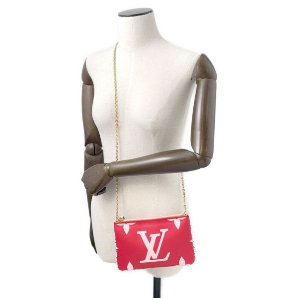 ルイヴィトン ショルダーバッグ モノグラム・ジャイアント ポシェット・ドゥーブル ジップ M67561 クラッチバッグ 2way