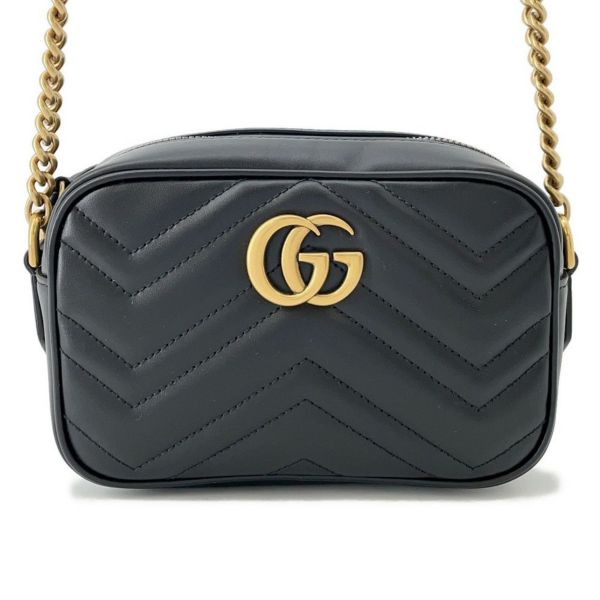 グッチ ショルダーバッグ GGマーモント キルティング ミニ レザー 448065 GUCCI バッグ 黒