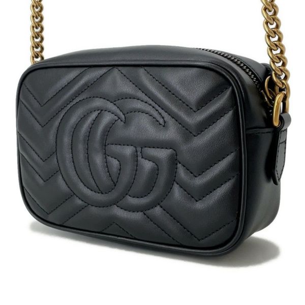 グッチ ショルダーバッグ GGマーモント キルティング ミニ レザー 448065 GUCCI バッグ 黒