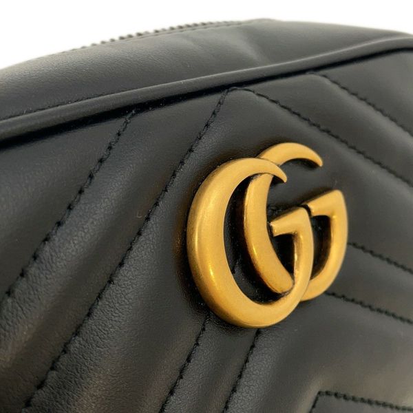 グッチ ショルダーバッグ GGマーモント キルティング ミニ レザー 448065 GUCCI バッグ 黒