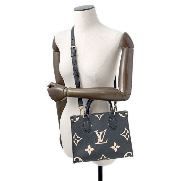 ルイヴィトン ハンドバッグ バイカラーモノグラム・アンプラント オンザゴー PM M45659 2way ショルダー 黒 ブラック