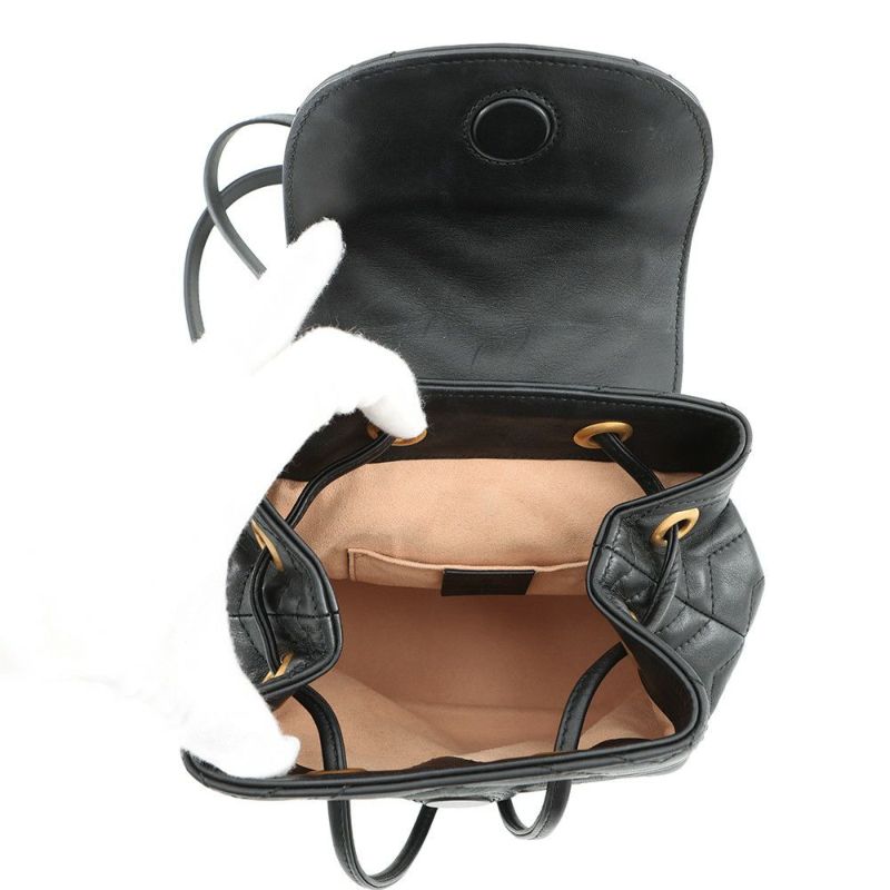 グッチ リュック GGマーモント レザー 528129 GUCCI バッグ 黒