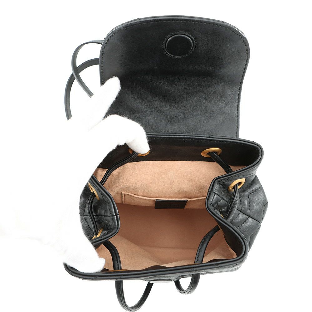 グッチ リュック GGマーモント レザー 528129 GUCCI バッグ 黒