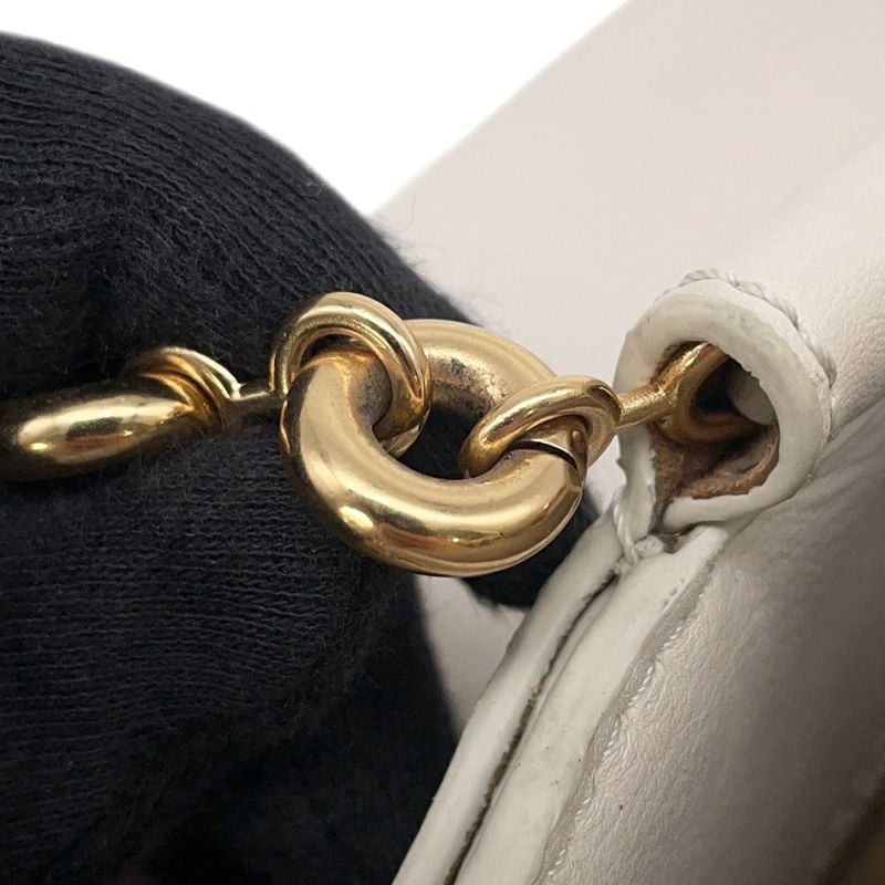 ロエベ チェーンショルダーバッグ パセオ スモール  レザー LOEWE バッグ 白