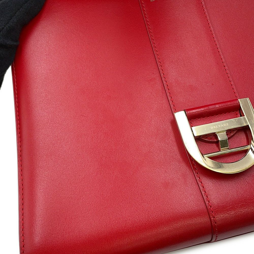 デルヴォー ハンドバッグ ブリヨンMM ボックスカーフレザー A0060BOX53LDPCN Delvaux 2way レッド