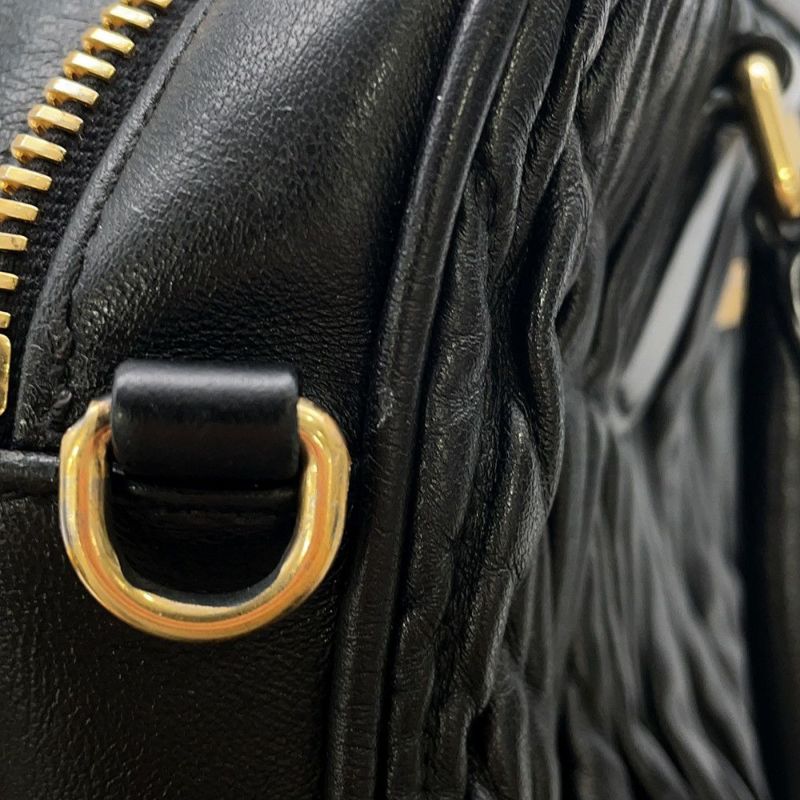 ミュウミュウ ハンドバッグ アルカディマテラッセ レザー 5BB124 MIUMIU 2wayショルダー 黒