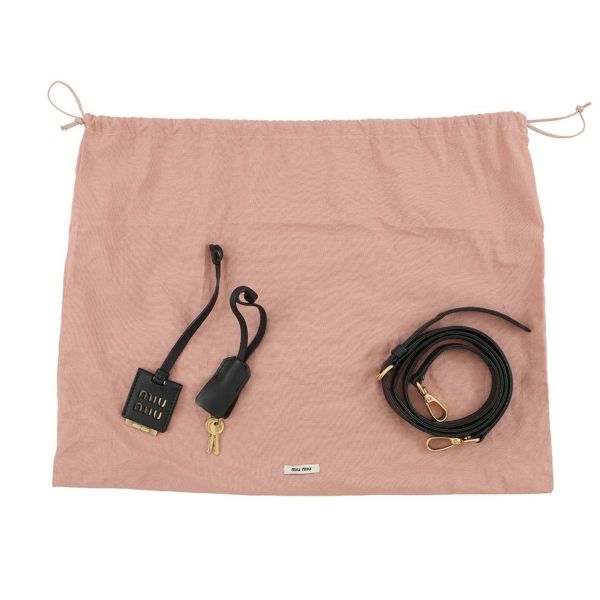 ミュウミュウ ハンドバッグ アルカディマテラッセ レザー 5BB124 MIUMIU 2wayショルダー 黒