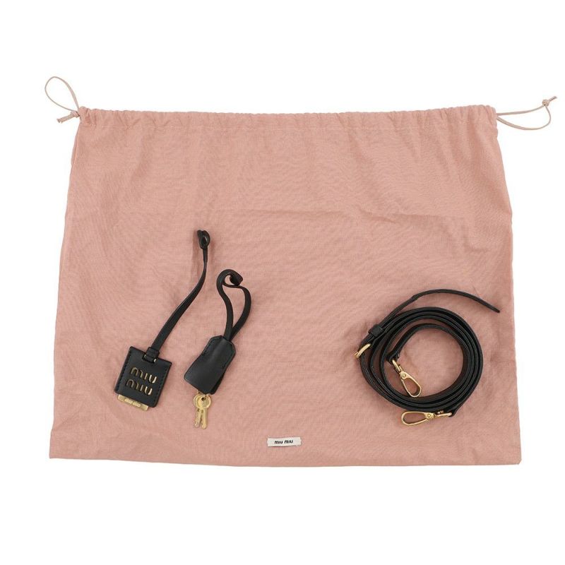 ミュウミュウ ハンドバッグ アルカディマテラッセ レザー 5BB124 MIUMIU 2wayショルダー 黒