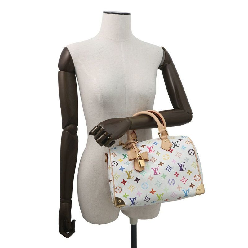 ルイヴィトン モノグラム・マルチカラー LV × TM スピーディ・バンドリエール 25 M13085 2way 白 ホワイト 村上隆 コラボ