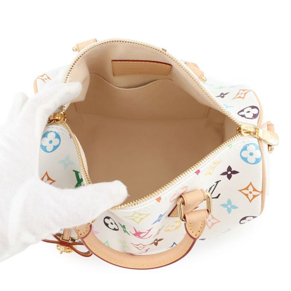 ルイヴィトン モノグラム・マルチカラー LV × TM スピーディ・バンドリエール 25 M13085 2way 白 ホワイト 村上隆 コラボ