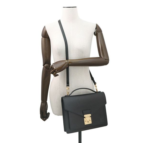 ルイヴィトン ハンドバッグ エピ モンソー M52122 LOUIS VUITTON ヴィトン バッグ 2way ショルダーバッグ ブラック 黒