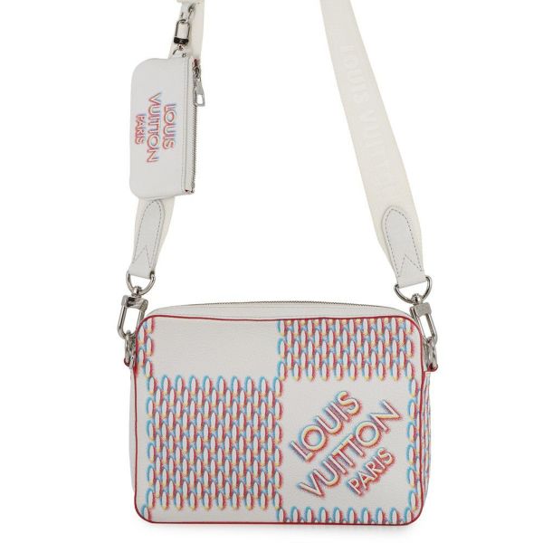ルイヴィトン ショルダーバッグ ダミエ・ジャイアントスプレー トリオ・メッセンジャー M20665 LOUIS VUITTON 白