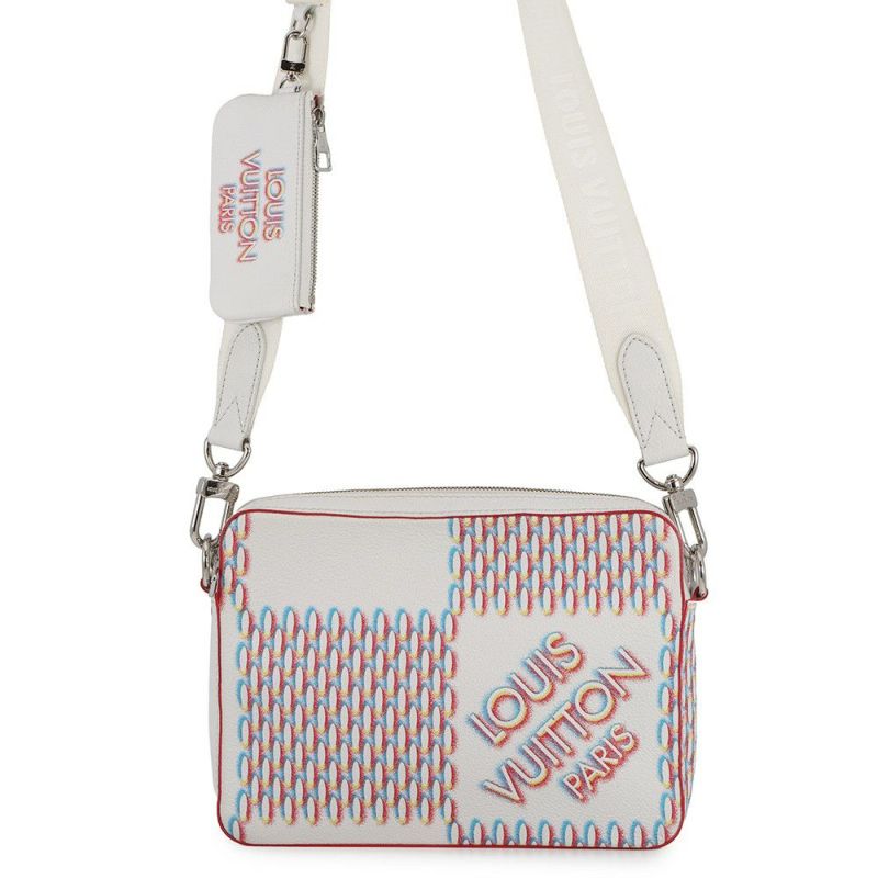 ルイヴィトン ショルダーバッグ ダミエ・ジャイアントスプレー トリオ・メッセンジャー M20665 LOUIS VUITTON 白