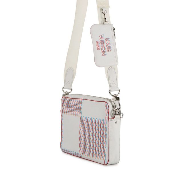 ルイヴィトン ショルダーバッグ ダミエ・ジャイアントスプレー トリオ・メッセンジャー M20665 LOUIS VUITTON 白